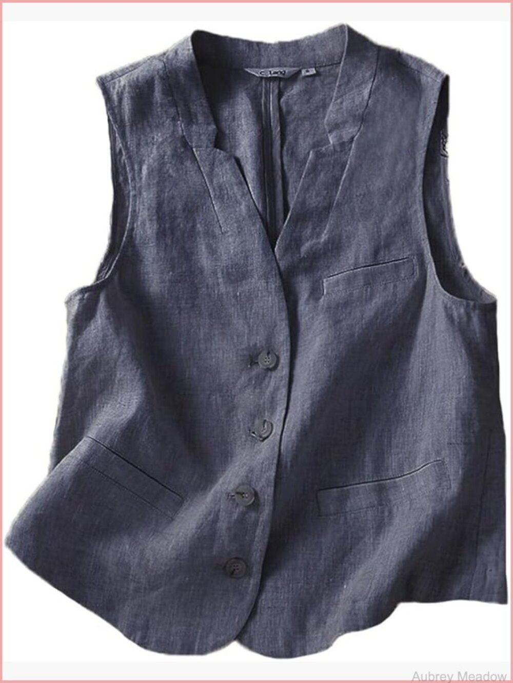 Womens Linen Vest Casual Lightweight Sleeveless Blazer Spring Summer Jacket